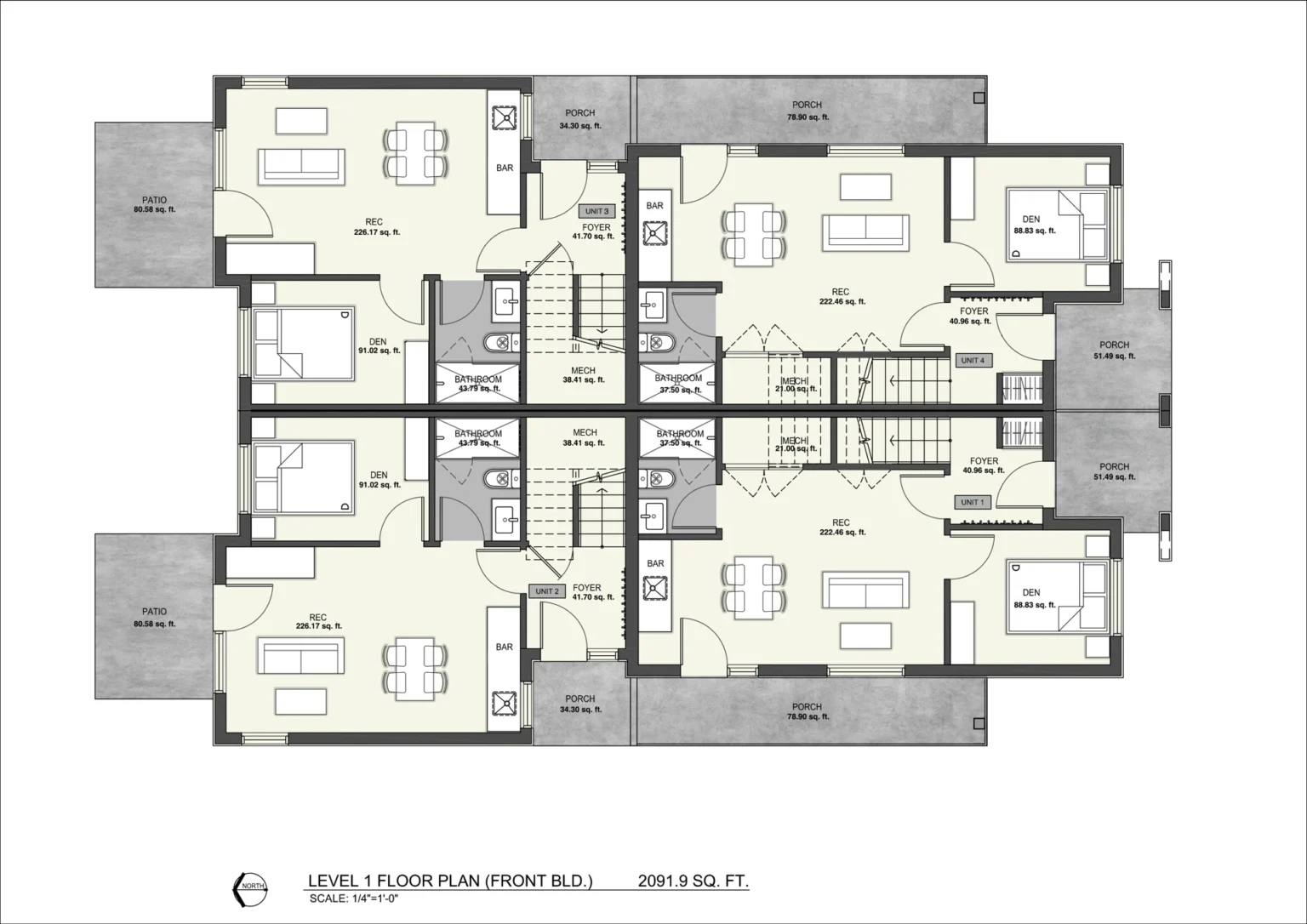 200125 E 54th Ave FRONT BLD Level 1 Floor Plan